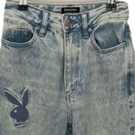 Playboy NWT x PacSun Embroidered Bunny Flower Light Wash High Rise Jeans Sz 26 Photo 2