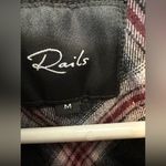 Rails  Blouse Women's Studded Plaid Button Down Rex Charcoal Berry Blush Photo 6