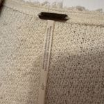 Free People Size Large Beige Ivory Oversized Boucle Sweater V Neck Long Sleeve Photo 4