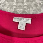 Bisou Bisou Pink Ruched Sides Long Sleeve T-Shirt - Size Medium - Gathered Back Photo 4