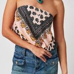 Free People NWOT Borderline pink patterned Tube Top Size XL Photo 0