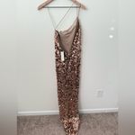 NWT The Sei Paillette Sequin Embellished One Shoulder Maxi Gown Dress Rose Gold Brown Size 2 Photo 5