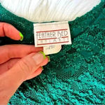 Vintage Featherbed Intimates Emerald Green Lace Sheer Top Large Photo 3