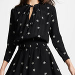 Rails Jasmine Mini Dress Small Black Rivet Star Lightweight Smocked Boho Chic Photo 0