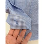 American Airlines Women Uniform Shirt Button Front Long Sleeve Blue Check Sz 0 Photo 3