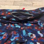 Athleta Be Free Mesh Leggings Womens Size S Blue Geo Stash Pockets Full Length Photo 7