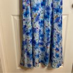 NEW Nara Milano Blue Floral Maxi Silk Dress With Halter Neck US Size 6 Photo 2