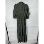 World Market Mira Embroidered Kaftan Maxi Dress Women L/XL Green Boho Peasant Size 1X Photo 2