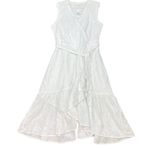 Charter Club New  Dress Womens 16 Eyelet Floral White Wedding Cottagecore Dainty Photo 4
