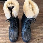 Ralph Lauren Lauren  Quinta Black Leather Shearling Boots 8.5 EUC Photo 2