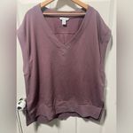 Banana Republic New Athleta Retroterry V-Neck Sweatshirt Tee XLarge Damask Mauve Pullover $79 Photo 0