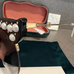 Gucci Pearl/ Gold Studded Cat Eye Sunglasses in Black-Gray, GG0212S, BRAND NEW Photo 7