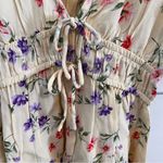 Billabong  Kismet Floral Flutter Sleeve Crepe Minidress In Yellow. Size XSmall. Photo 4