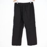 American Giant Black 100 Linen Elastic Waist Cropped Pants Size M Size M Photo 4
