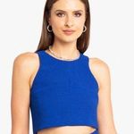 Black Halo - Elegant Blue Women's Crop Top - Size 2 Center Back Hidden Zipper Photo 0