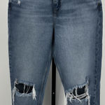 ZARA Womens Distressed Ripped Mom Jeans Blue Size 6 EUR38 High Rise Frayed Hem Photo 0
