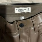 Abercrombie & Fitch Taupe Faux Leather Pants Photo 3