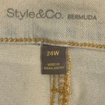 Style & Co . Women’s Bermuda Denim Shorts | Plus Size 24 | Raw Edge | Casual Wear Photo 2