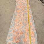 Lulus Exceptional Sweetness Peach Floral Chiffon Pleated Maxi Dress Size XL Photo 7