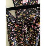 Mossimo Floral Smocked Waist Dress Womens XS Tie Front Sleeveless Black Photo 4