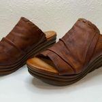 Miz Mooz Leather Slide Wedges Sandals Abbie Brandy, Size 38 (US 7.5) Photo 3