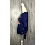NWT‎ Touch Stadium Women's Medium Cleveland Guardians Navy Elbow Slit T Photo 5