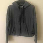 Calvin Klein Performance Cropped Full Zip Hoodie Dark Gray Long Sleeves Size M Photo 11