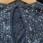 Little Mistress black long sleeve sequin pleated dress gunmetal Party New Sz 6 Photo 4