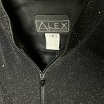 Alex Evenings  black‎ shimmer lame zipper jacket sz Small Photo 1