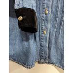 Coldwater Creek  denim shacket with velvet cuffs size Large Photo 2