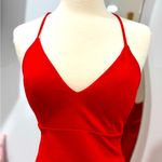 Lovely Day Red Deep V Strappy Criss Cross Back Slip Dress Photo 3