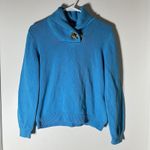 Ralph Lauren Lauren  Womens Shawl Neck Knit Toggle Sweater Blue Cotton Large Photo 0