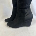 Zigisoho Black Suede Over The Knee Wedge Boots Womens 6 Streetwear Photo 3