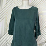 Ateliers De La Maille Green Cupro Ruffle Sleeve Top Size 1 / US Small Photo 1