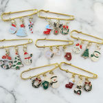 Festive Gold Safety Pin Brooch Set Photo 0