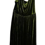 Cider  Olive Green Velvet Tie Shoulder Maxi Dress Photo 0