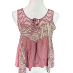 PacSun Womens Pac Sun LA Hearts Mixed Media Sleeveless Asymmetrical Boho Top - Sz S Photo 0