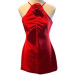 Likely  Carro Dress Scarlet Red Women's 4 Mini Rosette Detail High Neck Stretch‎ Photo 2