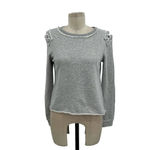 Generation Love  Laurie Lace-Up‎ Pullover Sweatshirt Gray Size Small Photo 1