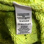 Free People NWT  Hot Tropics Neon Limelight V-Neck Sweater Oversized Lime Green L Photo 14