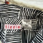 TIZZIE 100% COTTON 3/4 SLEEVE ROME SHIRT NEUTRAL BUTTERFLIES VOILE Black Photo 7