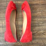 Stuart Weitzman  Adeliza Tonal Red Suede Ballet Flats 8 EUC Coquette Cherry Red Photo 5