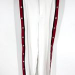 BB Dakota The Track Meet Pants Optic White with Red Stripe Size 6 NWT Photo 2