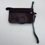 ILI New York Leather Wristlet Wallet Clutch Dark Brown Plum Rosette Photo 2