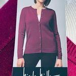 Nicole Miller Sweater Metallic Yarn Berry Cardigan New S Photo 7