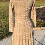 J Howard Sweater Dress Cable Knit Light Tan Womens Medium Photo 8