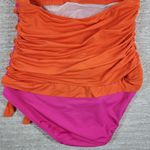 Lauren Ralph Lauren One Piece Swimsuit Womens 8 Orange Pink Ruched Halter Tie Photo 15