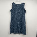 Rix Hawaiian Blue Linen Blend Sleeveless Dress L Tropical Print Cruise Beach Size L Photo 2