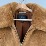 J.Crew Faux Fur Full Zip Bomber Jacket Womens 2X Cognac Preppy Designer Outdoor Photo 6