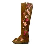 Ash Jess Russet Suede Over the Knee Boots Floral Embroidery Flat Riding EU 40 Photo 1